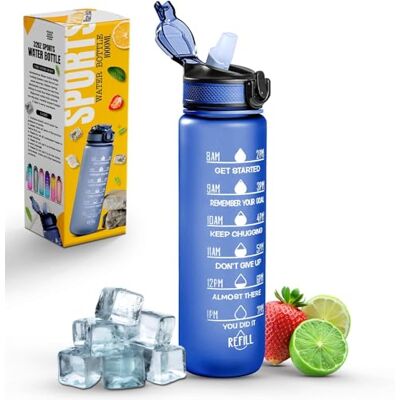 Roe Tenpo Trinkflasche 1L, Sport Trinkflasche mit Strohhalm & Zeitmarkierung, Tritan Wasserflasche BPA-frei, auslaufsicher – Sport Flasche für Fitness, Gym, Outdoor, Fahrrad & Schule Roe Tenpo Trinkflasche 1L, Sport Trinkflasche mit Strohhalm & Zeitmarkierung, Tritan Wasserflasche BPA-frei, auslaufsicher – Sport Flasche für Fitness, Gym, Outdoor, Fahrrad & Schule