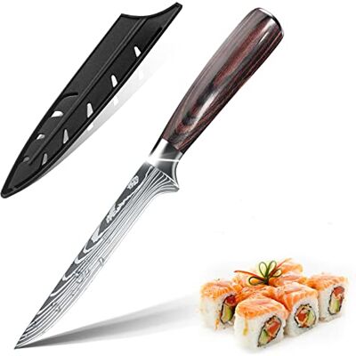 ZENG 15cm Filetiermesser Ausbeinmesser Kochmesser Messer Küchenmesser Scharfe Japanisches messer aus Deutschem Edelstahl, Ergonomischer Pakkawood Grifen für Haus und Restaurant ZENG 15cm Filetiermesser Ausbeinmesser Kochmesser Messer Küchenmesser Scharfe Japanisches messer aus Deutschem Edelstahl, Ergonomischer Pakkawood Grifen für Haus und Restaurant