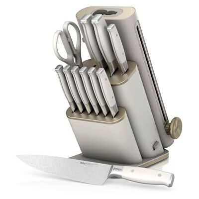 Ninja StaySharp 13-teiliges Messerblock-Set mit abnehmbarem Messerschärfer – Steingold NK32013EUUKSD1 Ninja StaySharp 13-teiliges Messerblock-Set mit abnehmbarem Messerschärfer – Steingold NK32013EUUKSD1