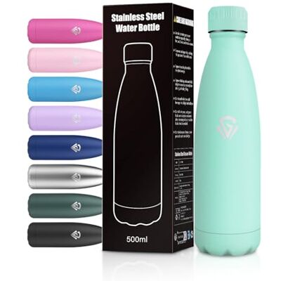 JAPORIA Edelstahl Trinkflasche 500ml, Auslaufsicher Thermosflasche, Doppelwandig Isoliert, BPA-Frei Isolierflasche, Strapazierfähig, Flasche für Fahrrad, Büro und Schule JAPORIA Edelstahl Trinkflasche 500ml, Auslaufsicher Thermosflasche, Doppelwandig Isoliert, BPA-Frei Isolierflasche, Strapazierfähig, Flasche für Fahrrad, Büro und Schule