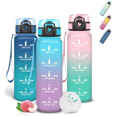 Grsta Trinkflasche 500ml Auslaufsichere, Trinkflasche Kinder mit Filter und Schnürung, Wasserflasche mit Zeitmarkierung, Sichere Verriegelung, Flasche für Radfahren, Joggen, Schule Grsta Trinkflasche 500ml Auslaufsichere, Trinkflasche Kinder mit Filter und Schnürung, Wasserflasche mit Zeitmarkierung, Sichere Verriegelung, Flasche für Radfahren, Joggen, Schule