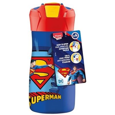Maped Picnik Edelstahl-Trinkflasche SUPERMAN 430 ml automatisches System mit Verriegelungstaste Kinderwasserflasche langlebiger Edelostahl Farbe blau Maped Picnik Edelstahl-Trinkflasche SUPERMAN 430 ml automatisches System mit Verriegelungstaste Kinderwasserflasche langlebiger Edelostahl Farbe blau