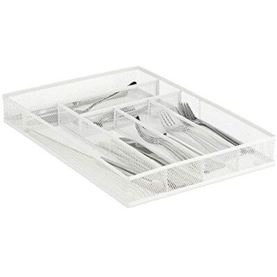 Relaxdays Besteckkasten Metall, Schubladenorganizer für Küchenbesteck, weiß Relaxdays Besteckkasten Metall, Schubladenorganizer für Küchenbesteck, weiß
