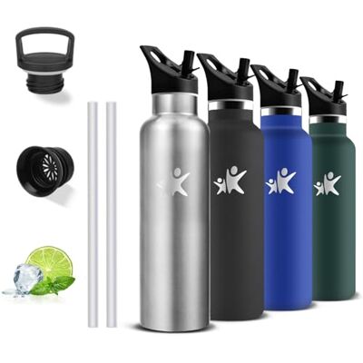 Grsta Trinkflasche Edelstahl- 500ml- Wasserflasche, Trinkflasche Auslaufsicher, BPA-Frei, Wasser Flasche mit Strohhalm, Doppelwandige Vakuumisolierte, Wasserflasche Metall, für Schule, Büro, Reisen, Camping Grsta Trinkflasche Edelstahl- 500ml- Wasserflasche, Trinkflasche Auslaufsicher, BPA-Frei, Wasser Flasche mit Strohhalm, Doppelwandige Vakuumisolierte, Wasserflasche Metall, für Schule, Büro, Reisen, Camping