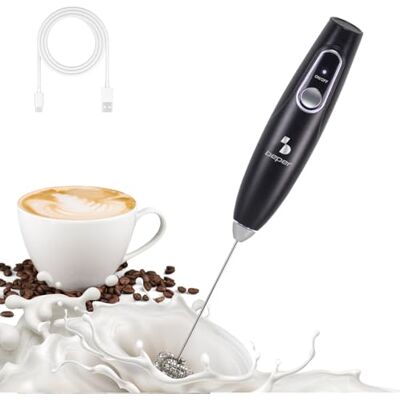 BEPER P102SBA009 Wiederaufladbarer elektrischer Milchaufschäumer, mit abnehmbarem Schneebesen aus Edelstahl, USB enthalten, 40 Minuten Akkulaufzeit, ideal für Milch, Schokolade und Cappuccino BEPER P102SBA009 Wiederaufladbarer elektrischer Milchaufschäumer, mit abnehmbarem Schneebesen aus Edelstahl, USB enthalten, 40 Minuten Akkulaufzeit, ideal für Milch, Schokolade und Cappuccino