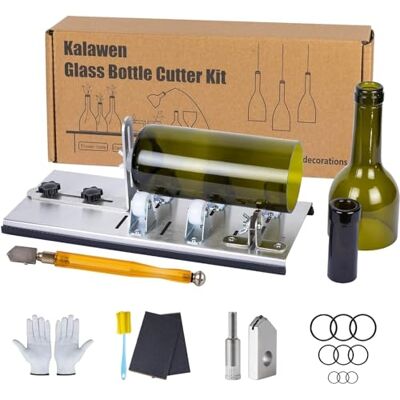 Kalawen Flaschenschneider 5 Verstellbares Rad Glasschneider für Flaschen Set Edelstahl Bottle Cutter DIY-Werkzeug zum Schneiden von runden Flaschen und Flaschenhals Kalawen Flaschenschneider 5 Verstellbares Rad Glasschneider für Flaschen Set Edelstahl Bottle Cutter DIY-Werkzeug zum Schneiden von runden Flaschen und Flaschenhals