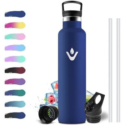 KollyKolla Trinkflasche Edelstahl 1 Liter, Thermosflasche mit Strohhalm, Thermoskanne Auslaufsicher, BPA-Frei, Einhandöffnung, Kohlensäure Geeignet, Wasserflasche für Sport, Laufen, Fahrrad, Sprudel, Yoga KollyKolla Trinkflasche Edelstahl 1 Liter, Thermosflasche mit Strohhalm, Thermoskanne Auslaufsicher, BPA-Frei, Einhandöffnung, Kohlensäure Geeignet, Wasserflasche für Sport, Laufen, Fahrrad, Sprudel, Yoga
