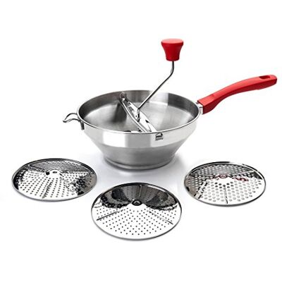 IBILI 742424 Kartoffelstampfer mit 3 Scheiben Edelstahl Silber 24 cm IBILI 742424 Kartoffelstampfer mit 3 Scheiben Edelstahl Silber 24 cm