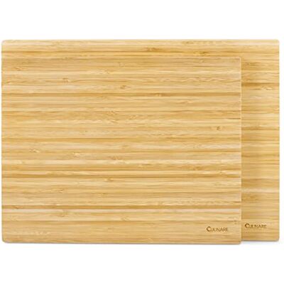 Culinare Naturals Schneidebrett aus Bambus 2er Set, 33cm x 24cm / 26cm x 22cm, Natürlicher Bambus-Schneideblock, Holz Schneidbrett zum Schneiden von Obst, Gemüse, Fleisch, Käse, C70027 Culinare Naturals Schneidebrett aus Bambus 2er Set, 33cm x 24cm / 26cm x 22cm, Natürlicher Bambus-Schneideblock, Holz Schneidbrett zum Schneiden von Obst, Gemüse, Fleisch, Käse, C70027