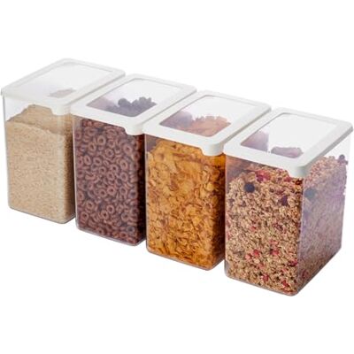 SmartStore Vorratsdosen 3,5L – 4er Set Plastik Aufbewahrungsbox mit Deckel, BPA-frei, Spülmaschinenfest – Stapelbare Küche Organizer – 12.5 x 18 x 20cm SmartStore Vorratsdosen 3,5L – 4er Set Plastik Aufbewahrungsbox mit Deckel, BPA-frei, Spülmaschinenfest – Stapelbare Küche Organizer – 12.5 x 18 x 20cm