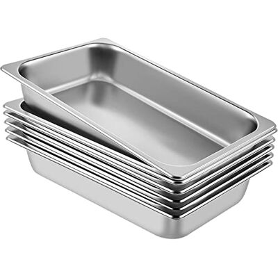 VEVOR Mophorn GN 1/1 Gastronormbehälter, Edelstahl Behälter 6 Stück, 528 x 330 x 95 mm Speisebehälter, Antihaft Teller, kommerzieller Warmhaltebehälter für Speisen, Torten, Hotelpfanne Tisch Food Pan VEVOR Mophorn GN 1/1 Gastronormbehälter, Edelstahl Behälter 6 Stück, 528 x 330 x 95 mm Speisebehälter, Antihaft Teller, kommerzieller Warmhaltebehälter für Speisen, Torten, Hotelpfanne Tisch Food Pan