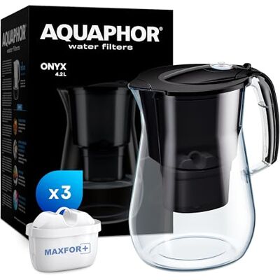 AQUAPHOR Onyx Wasserfilterkanne - 4,2L - Reduziert Kalk und Chlor AQUAPHOR Onyx Wasserfilterkanne - 4,2L - Reduziert Kalk und Chlor