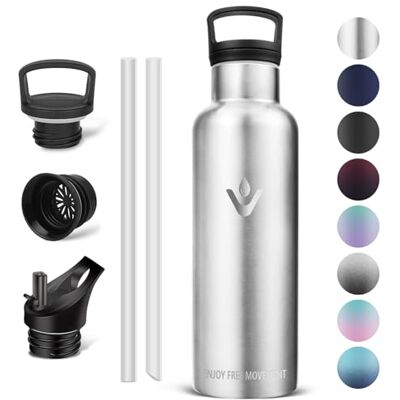Vikaster Edelstahl Trinkflaschee, 500ml Thermosflasche, BPA-frei Trinkflasche, Thermosflasche mit Strohhalm, Trinkflaschee für Schule, Sport, Fahrrad, Camping, Fitness, Outdoor Vikaster Edelstahl Trinkflaschee, 500ml Thermosflasche, BPA-frei Trinkflasche, Thermosflasche mit Strohhalm, Trinkflaschee für Schule, Sport, Fahrrad, Camping, Fitness, Outdoor