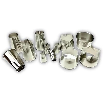 PARENCE .- Set mit 12 Ausstechformen aus Edelstahl Backformen für Lebensmittel, 3 verschiedene Größen (klein, mittel, groß) Formen: rund, Blume, Stern, Herz, Gris PARENCE .- Set mit 12 Ausstechformen aus Edelstahl Backformen für Lebensmittel, 3 verschiedene Größen (klein, mittel, groß) Formen: rund, Blume, Stern, Herz, Gris