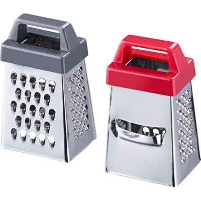 Westmark 2 Mini-Vierkantreiben, mit vier Reibeflächen, Rostfreier Edelstahl/Kunststoff, Silber/farbiger Griff, 116922E3 Westmark 2 Mini-Vierkantreiben, mit vier Reibeflächen, Rostfreier Edelstahl/Kunststoff, Silber/farbiger Griff, 116922E3