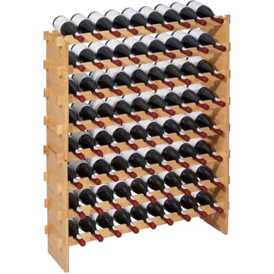 VEVOR stapelbares modulares Weinregal für 72 Flaschen, 8-stöckig, Flaschenregal mit 80 kg Gesamtbelastbarkeit, wackelfrei, Weinflaschenständer für Küche Weinkeller Bar, Weinflaschenhalter Natur VEVOR stapelbares modulares Weinregal für 72 Flaschen, 8-stöckig, Flaschenregal mit 80 kg Gesamtbelastbarkeit, wackelfrei, Weinflaschenständer für Küche Weinkeller Bar, Weinflaschenhalter Natur