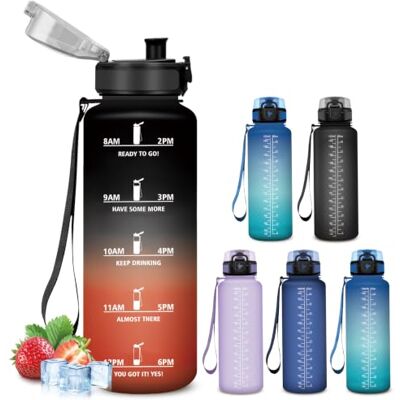 Mujigaga Trinkflasche 1 5 liter, Wasserflasche mit Filter, Trinkflasche Sport Auslaufsichere, Sichere Verriegelung, Mit Zeitmarkierung und Schnürung, Flasche für Fitness, Camping, Sport Mujigaga Trinkflasche 1 5 liter, Wasserflasche mit Filter, Trinkflasche Sport Auslaufsichere, Sichere Verriegelung, Mit Zeitmarkierung und Schnürung, Flasche für Fitness, Camping, Sport