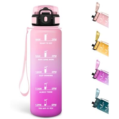 Motswedi Trinkflasche, 500ML BPA-Frei, Wasserflasche, Auslaufsicheres Schlossdesign, Flasche, Trinkflasche Sport Mit Zeitmarkierung, Trinkflaschen für Schule, Sport, Yoga, Camping Auslaufsichere Rosa&Rosa Motswedi Trinkflasche, 500ML BPA-Frei, Wasserflasche, Auslaufsicheres Schlossdesign, Flasche, Trinkflasche Sport Mit Zeitmarkierung, Trinkflaschen für Schule, Sport, Yoga, Camping Auslaufsichere Rosa&Rosa