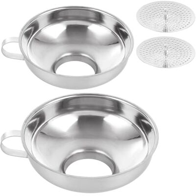 ASelected Edelstahl 2 Stück Marmelade Trichter Einmach Trichter Küche Edelstahltrichter Metalltrichter mit Sieb Weithals Trichter für große Feststoffe Öl Bohnen und Marmeladen ASelected Edelstahl 2 Stück Marmelade Trichter Einmach Trichter Küche Edelstahltrichter Metalltrichter mit Sieb Weithals Trichter für große Feststoffe Öl Bohnen und Marmeladen