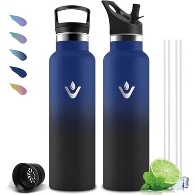 Mujigaga Thermosflasche- 1l- Trinkflasche Edelstahl, Trinkflasche Sport, BPA-Frei, Wasserflasche Doppelwandig, Flasche mit Strohhalm, Leicht zu Reinigen, für Wandern, Yoga, Fitness, Camping Mujigaga Thermosflasche- 1l- Trinkflasche Edelstahl, Trinkflasche Sport, BPA-Frei, Wasserflasche Doppelwandig, Flasche mit Strohhalm, Leicht zu Reinigen, für Wandern, Yoga, Fitness, Camping