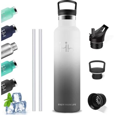 Grsta Trinkflasche Edelstahl, Trinkflasche 1l, BPA-Freie, Isolierflasche Doppelwandig, Auslaufsicher, mit Schraubverschluss, Erwachsene, Flasche für Fitness, Camping, Wandern Grsta Trinkflasche Edelstahl, Trinkflasche 1l, BPA-Freie, Isolierflasche Doppelwandig, Auslaufsicher, mit Schraubverschluss, Erwachsene, Flasche für Fitness, Camping, Wandern