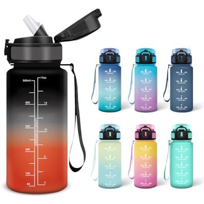 Motswedi Trinkflasche, 0.5L BPA-Frei, Trinkflasche mit Strohhalm, Kohlensäure Geeignet,Trinkflaschen Sport, Auslaufsicher, Wasserflasche, Sport Flasche für Yoga, Schule, Outdoors, Schwarz und Rot Motswedi Trinkflasche, 0.5L BPA-Frei, Trinkflasche mit Strohhalm, Kohlensäure Geeignet,Trinkflaschen Sport, Auslaufsicher, Wasserflasche, Sport Flasche für Yoga, Schule, Outdoors, Schwarz und Rot