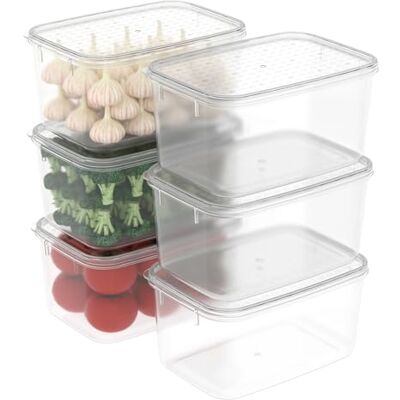Cetomo 2.2L*6 Gefrierdosen, Frischhaltedosen, Vorratsdosen mit Deckel, Behälter Gefrierschrank fur Kühlschrank, Gefriergeeignet, Mikrowellengeeignet, BPA-freier Kunststoff, Klar, 2.2L-6er Set Cetomo 2.2L*6 Gefrierdosen, Frischhaltedosen, Vorratsdosen mit Deckel, Behälter Gefrierschrank fur Kühlschrank, Gefriergeeignet, Mikrowellengeeignet, BPA-freier Kunststoff, Klar, 2.2L-6er Set