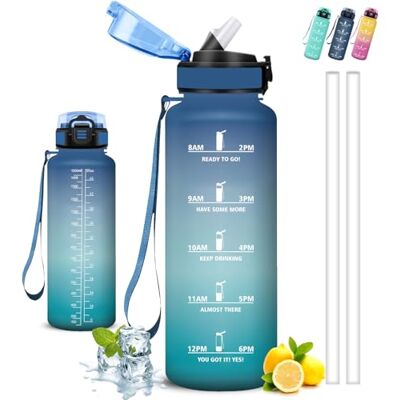 Grsta Trinkflasche- 1 5 liter- Trinkflasche Sport, Flasche mit Strohhalm, Leicht zu Reinigen, Wasserflasche Auslaufsicher, Kann mit dir Tragen, Wasserflasche mit Zeitmarkierung, für Wandern, Camping Grsta Trinkflasche- 1 5 liter- Trinkflasche Sport, Flasche mit Strohhalm, Leicht zu Reinigen, Wasserflasche Auslaufsicher, Kann mit dir Tragen, Wasserflasche mit Zeitmarkierung, für Wandern, Camping
