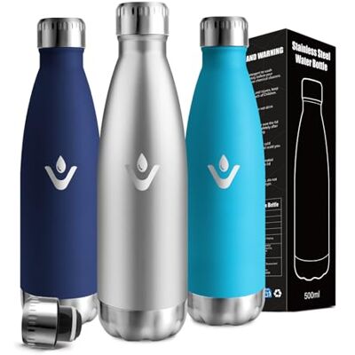 Mujigaga Trinkflasche Edelstahl, 500ml Trinkflasche Kinder, BPA-Frei, Wasserflasche Auslaufsicher, 24h Kalt & 12h Warm, Wasserflasche für Schule, Reisen, Zuhause, Camping, Büro, Alltag Mujigaga Trinkflasche Edelstahl, 500ml Trinkflasche Kinder, BPA-Frei, Wasserflasche Auslaufsicher, 24h Kalt & 12h Warm, Wasserflasche für Schule, Reisen, Zuhause, Camping, Büro, Alltag