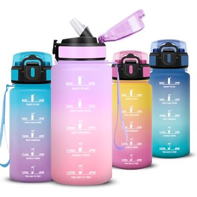 Mujigaga Trinkflasche 500ml Auslaufsichere, Trinkflasche Kinder mit Zeitmarkierung und Schnürung, Wasserflasche mit Strohhalm, Flasche mit Sichere Verriegelung, Flasche für Sport, Kinder, Yoga, Schule Mujigaga Trinkflasche 500ml Auslaufsichere, Trinkflasche Kinder mit Zeitmarkierung und Schnürung, Wasserflasche mit Strohhalm, Flasche mit Sichere Verriegelung, Flasche für Sport, Kinder, Yoga, Schule