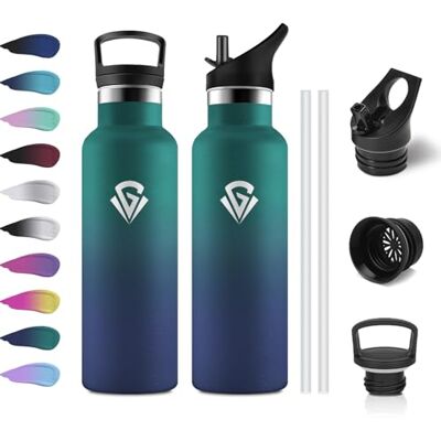 KollyKolla Thermosflasche 500ml, Thermoskanne BPA-Frei, Trinkflasche mit Strohhalm, Metall Wasserflasche Doppelwandig Isoliert, Isolierflasche für Jungs, Mädchen, Schule, Fahhrad, Outdoor, Sprudel, Fahhrad KollyKolla Thermosflasche 500ml, Thermoskanne BPA-Frei, Trinkflasche mit Strohhalm, Metall Wasserflasche Doppelwandig Isoliert, Isolierflasche für Jungs, Mädchen, Schule, Fahhrad, Outdoor, Sprudel, Fahhrad