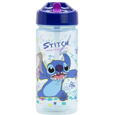 Stor Wiederverwendbare Trinkflasche Stitch mit integriertem Strohhalm 530ml BPA-frei Quadratische Kunststoff Wasserflasche Kinder Stor Wiederverwendbare Trinkflasche Stitch mit integriertem Strohhalm 530ml BPA-frei Quadratische Kunststoff Wasserflasche Kinder