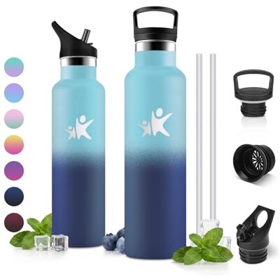 JAPORIA Isolierflasche 750ml, Doppelwandig Isoliert, Trinkflasche Edelstahl BPA-frei, Auslaufsicher, Thermosflasche für Sprudel, Fitness, Büro, Laufen JAPORIA Isolierflasche 750ml, Doppelwandig Isoliert, Trinkflasche Edelstahl BPA-frei, Auslaufsicher, Thermosflasche für Sprudel, Fitness, Büro, Laufen