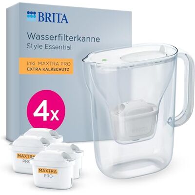 Brita Wasserfilter Kanne Style Essential, 4x MAXTRA PRO Extra Kalkschutz Brita Wasserfilter Kanne Style Essential, 4x MAXTRA PRO Extra Kalkschutz