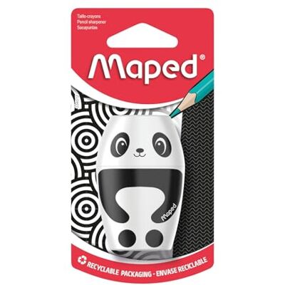 Maped Shaker 34013 Bleistiftspitzer, Panda, Schwarz und Weiß Maped Shaker 34013 Bleistiftspitzer, Panda, Schwarz und Weiß