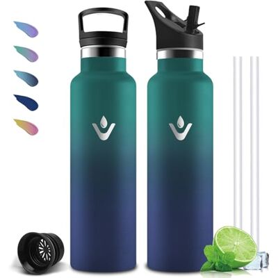 Mujigaga Trinkflasche Edelstahl, Trinkflasche 1l, BPA-Frei, Flasche mit Strohhalm, Isolierflasche Doppelwandig, Kohlensäure Geeignet, Wasserflasche für Wandern, Fitness, Camping, Reisen, Yoga Mujigaga Trinkflasche Edelstahl, Trinkflasche 1l, BPA-Frei, Flasche mit Strohhalm, Isolierflasche Doppelwandig, Kohlensäure Geeignet, Wasserflasche für Wandern, Fitness, Camping, Reisen, Yoga
