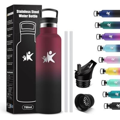 KollyKolla Trinkflasche 750ml, Thermosflasche mit Strohhalm, Isolierflasche BPA-Frei Auslaufsicher, Vakuum Thermosflasche, Wassflasche für Sport, Erwachsener, Kinder, Schule, Sprudel, Camping KollyKolla Trinkflasche 750ml, Thermosflasche mit Strohhalm, Isolierflasche BPA-Frei Auslaufsicher, Vakuum Thermosflasche, Wassflasche für Sport, Erwachsener, Kinder, Schule, Sprudel, Camping