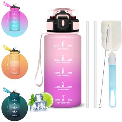 Mujigaga 500ml Trinkflasche Kinder, Wasserflasche, Trinkflasche mit Strohhalm Kinder, Auslaufsicher, Wasserflasche mit Strohbürste und Topfbürste, Leicht zu Reinigen, für Schule, Büro, Fitness, Outdoor Mujigaga 500ml Trinkflasche Kinder, Wasserflasche, Trinkflasche mit Strohhalm Kinder, Auslaufsicher, Wasserflasche mit Strohbürste und Topfbürste, Leicht zu Reinigen, für Schule, Büro, Fitness, Outdoor