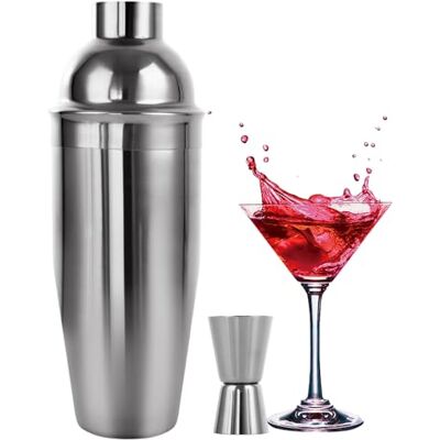ASelected Cocktail Shaker 750 ML Shaker Cocktail Edelstahl Cocktail Shaker Mixer Eingebautes Barkeeper Sieb Martini Shaker mit Cocktail Messbecher 15/30 ML für Familien Bars Weihnachten Party ASelected Cocktail Shaker 750 ML Shaker Cocktail Edelstahl Cocktail Shaker Mixer Eingebautes Barkeeper Sieb Martini Shaker mit Cocktail Messbecher 15/30 ML für Familien Bars Weihnachten Party