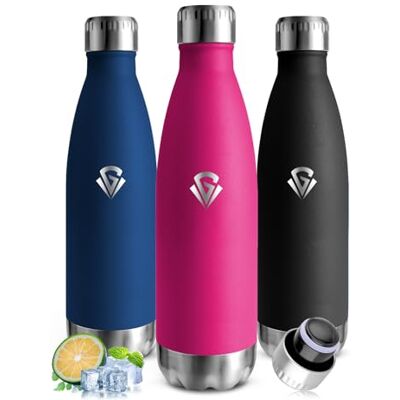 Mujigaga Trinkflasche Edelstahl, Thermosflasche 500ml, Auslaufsichere Trinkflasche, BPA-Frei, Isolierflasche Doppelwandige, Kalt & Warm, Wasserflasche für Reisen, Camping, Gym Mujigaga Trinkflasche Edelstahl, Thermosflasche 500ml, Auslaufsichere Trinkflasche, BPA-Frei, Isolierflasche Doppelwandige, Kalt & Warm, Wasserflasche für Reisen, Camping, Gym