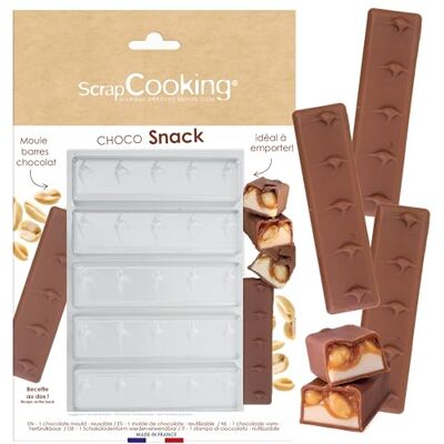ScrapCooking 5 Riegel Form „Choco Snack" Für Gefüllte Schokoriegel Dicke Transparente Wiederverwendbare Form Aus Recyceltem Kunststoff Konditorei & Hausgemachte Snacks 6767 ScrapCooking 5 Riegel Form „Choco Snack" Für Gefüllte Schokoriegel Dicke Transparente Wiederverwendbare Form Aus Recyceltem Kunststoff Konditorei & Hausgemachte Snacks 6767