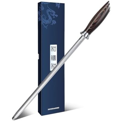 HOSHANHO Wetzstahl für Messer, 30 cm Profi Messerschärfer Stab, Küchenmesserschärfer Mit Hohem Kohlenstoffgehalt und Ergonomischem Griff aus Pakkaholz, Ideal für Alle Kochmesser HOSHANHO Wetzstahl für Messer, 30 cm Profi Messerschärfer Stab, Küchenmesserschärfer Mit Hohem Kohlenstoffgehalt und Ergonomischem Griff aus Pakkaholz, Ideal für Alle Kochmesser