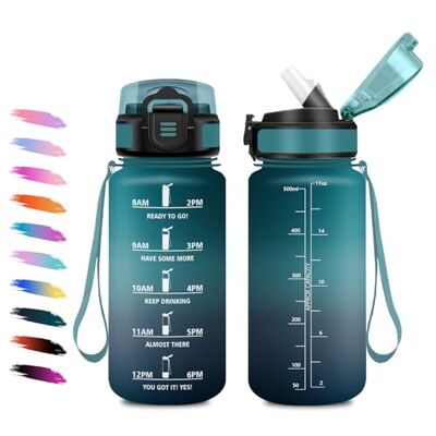 KollyKolla Trinkflasche Kinder 500ml, Wasserflasche mit Strohhalm, Kohlensäure Geeignet, Motivierende Trinkflasche mit Zeitmarkierung, Auslaufsichere Wasserflasche für Schule, Büro, Laufen, Wandern, Gym KollyKolla Trinkflasche Kinder 500ml, Wasserflasche mit Strohhalm, Kohlensäure Geeignet, Motivierende Trinkflasche mit Zeitmarkierung, Auslaufsichere Wasserflasche für Schule, Büro, Laufen, Wandern, Gym