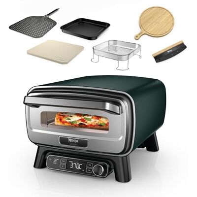 Ninja Artisan Outdoor-Pizzaofen und Heißluftfritteuse, 4 Funktionen, Servierbrett, Pizza-Wiegemesser, 30-cm-Pizzastein, Pizzaschale, Backblech und Heißluft-Fritteusen-Korb, Grün MO201AMZEU Ninja Artisan Outdoor-Pizzaofen und Heißluftfritteuse, 4 Funktionen, Servierbrett, Pizza-Wiegemesser, 30-cm-Pizzastein, Pizzaschale, Backblech und Heißluft-Fritteusen-Korb, Grün MO201AMZEU