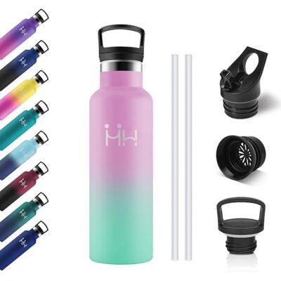 KollyKolla Trinkflasche Edelstahl 500ml, Auslaufsichere Isolierflasche mit Strohhalm, BPA-Frei, Kohlensäure Geeignet, Einhandöffnung, Vakuum Thermosflasche, Wasserflasche für Kinder, Sprudel, Camping, Gym KollyKolla Trinkflasche Edelstahl 500ml, Auslaufsichere Isolierflasche mit Strohhalm, BPA-Frei, Kohlensäure Geeignet, Einhandöffnung, Vakuum Thermosflasche, Wasserflasche für Kinder, Sprudel, Camping, Gym