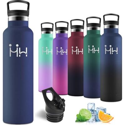 Motswedi Trinkflasche Edelstahl 1l, Auslaufsicher, Thermosflasche Kalt & Warm, Trinkflasche mit Strohhalm, Isolierte Flasche, Wasserflasche, für Gym, Fahrrad, Sport, Wandern, Dunkelblau Motswedi Trinkflasche Edelstahl 1l, Auslaufsicher, Thermosflasche Kalt & Warm, Trinkflasche mit Strohhalm, Isolierte Flasche, Wasserflasche, für Gym, Fahrrad, Sport, Wandern, Dunkelblau