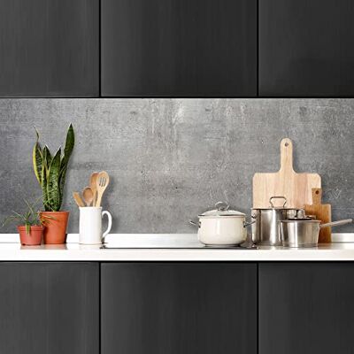 CREARREDA Spritzschutz für Küche, Wandaufkleber Zement 260x60 cm 100% Made in Italy Küchenrückwand mit ungiftiger Tinte, Spritzschutz Pfannen schwer entflammbar und wasserbeständig CREARREDA Spritzschutz für Küche, Wandaufkleber Zement 260x60 cm 100% Made in Italy Küchenrückwand mit ungiftiger Tinte, Spritzschutz Pfannen schwer entflammbar und wasserbeständig