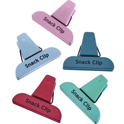 Westmark Beutelclips, 5 Stück, Mit Druck »Snack Clip«, Kunststoff, Fresh, Farbig sortiert, 52172270 Westmark Beutelclips, 5 Stück, Mit Druck »Snack Clip«, Kunststoff, Fresh, Farbig sortiert, 52172270