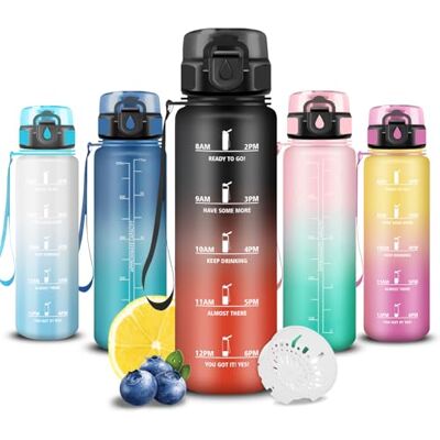 Grsta Trinkflasche Kinder- 500ml- Wasserflasche, Trinkflasche Kohlensäure Geeignet, mit Zeitmarkierung, Leicht zu Reinigen, Wasserflasche mit Uhrzeit, Flasche für Schule, Outdoor, Camping, Running, Fitness Grsta Trinkflasche Kinder- 500ml- Wasserflasche, Trinkflasche Kohlensäure Geeignet, mit Zeitmarkierung, Leicht zu Reinigen, Wasserflasche mit Uhrzeit, Flasche für Schule, Outdoor, Camping, Running, Fitness