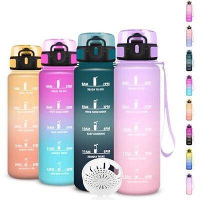 Grsta Trinkflasche- 500ml- Wasserflasche Kinder, Trinkflasche Auslaufsicher, Wasserflasche mit Zeitmarkierung, Leicht zu Reinigen, Flasche mit Uhrzeit, für Schule, Büro, Outdoor, Camping, Running Grsta Trinkflasche- 500ml- Wasserflasche Kinder, Trinkflasche Auslaufsicher, Wasserflasche mit Zeitmarkierung, Leicht zu Reinigen, Flasche mit Uhrzeit, für Schule, Büro, Outdoor, Camping, Running